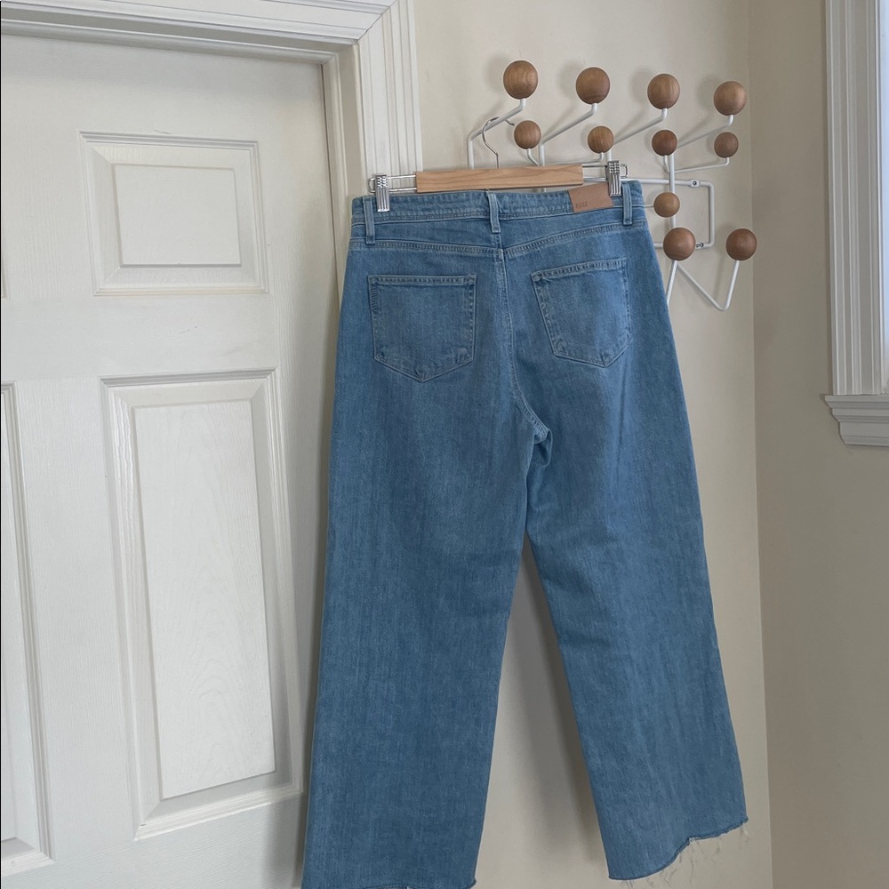 PAIGE - Nellie Wide Legged Denim Ankle Jeans - Light Blue - 29 - Picture 2 of 13